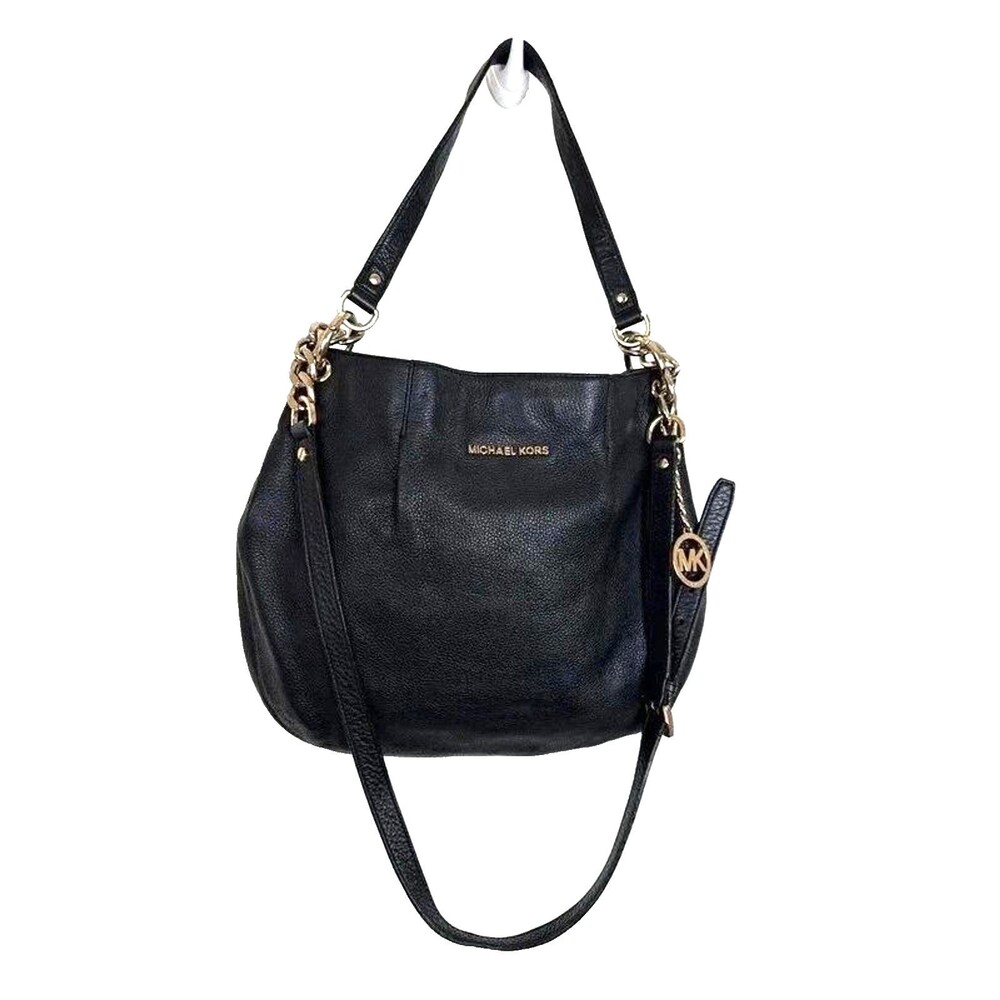 Michael Kors Bedford Leather Shoulder Bag black pebbled leather 30T3GBFL3L
